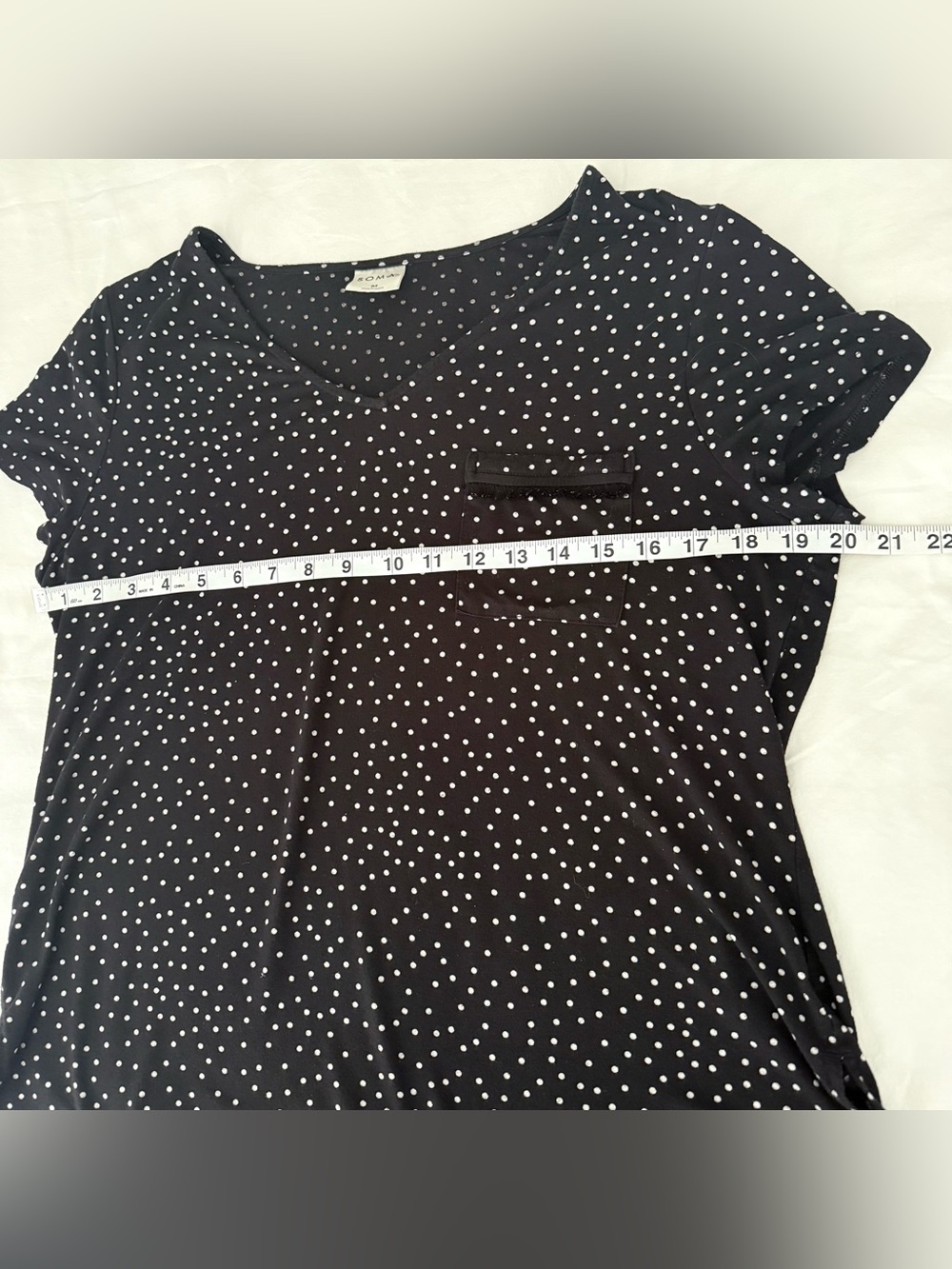 Soma Black Polka Dot V-Neck Short Sleeve Soft Pajama Top Size M - Picture 5 of 9